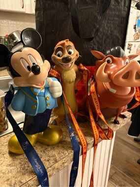 Disney Character Popcorn Buckets Trio - Mickey, Timon, Pumbaa